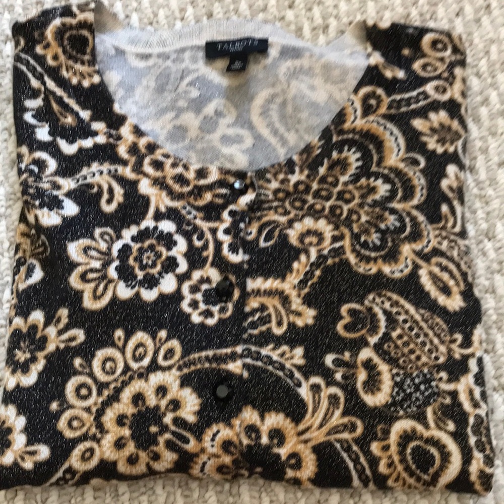 NWOT Talbots Festive Floral Cardigan - Picture 2 of 5